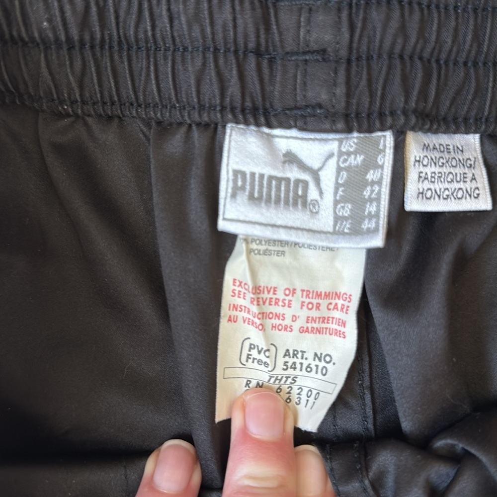 Puma Black Side Stripe Mid-Rise Track Pants | EUC Size L - Picture 7 of 9